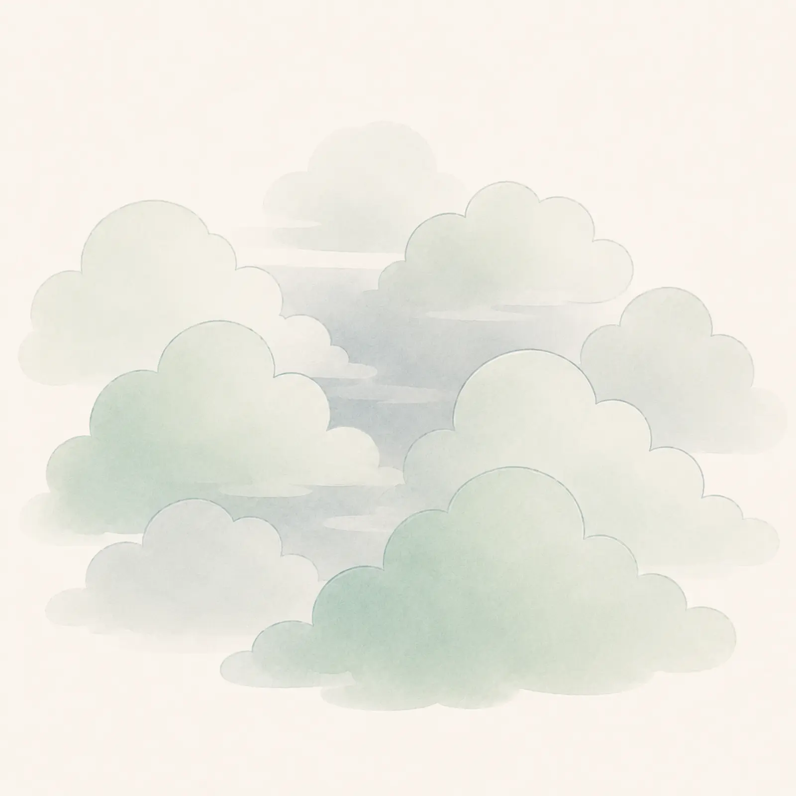Aquarell einer aufziehenden, sich eintrübenden Wolke – Sinnbild für die ersten Anzeichen eines Neurodermitis-Schubs.